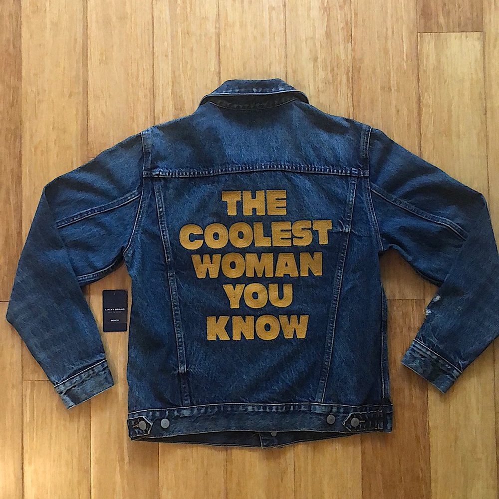 Lucky Brand Women’s Jeans Jacket “The Coolest Woman You Know” Size Medium
